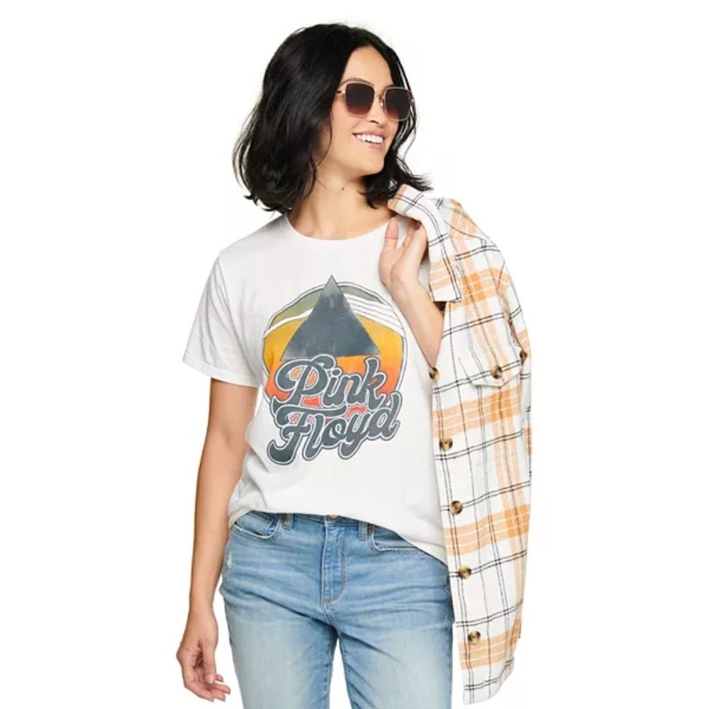 NEW Women's Pink Floyd Ombre Prism Graphic Tee
